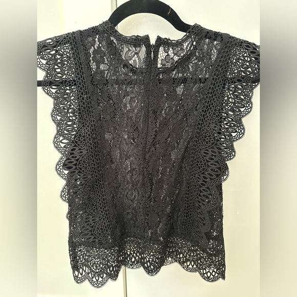 Zara Black Lace Crochet Blouse - Picture 9 of 9